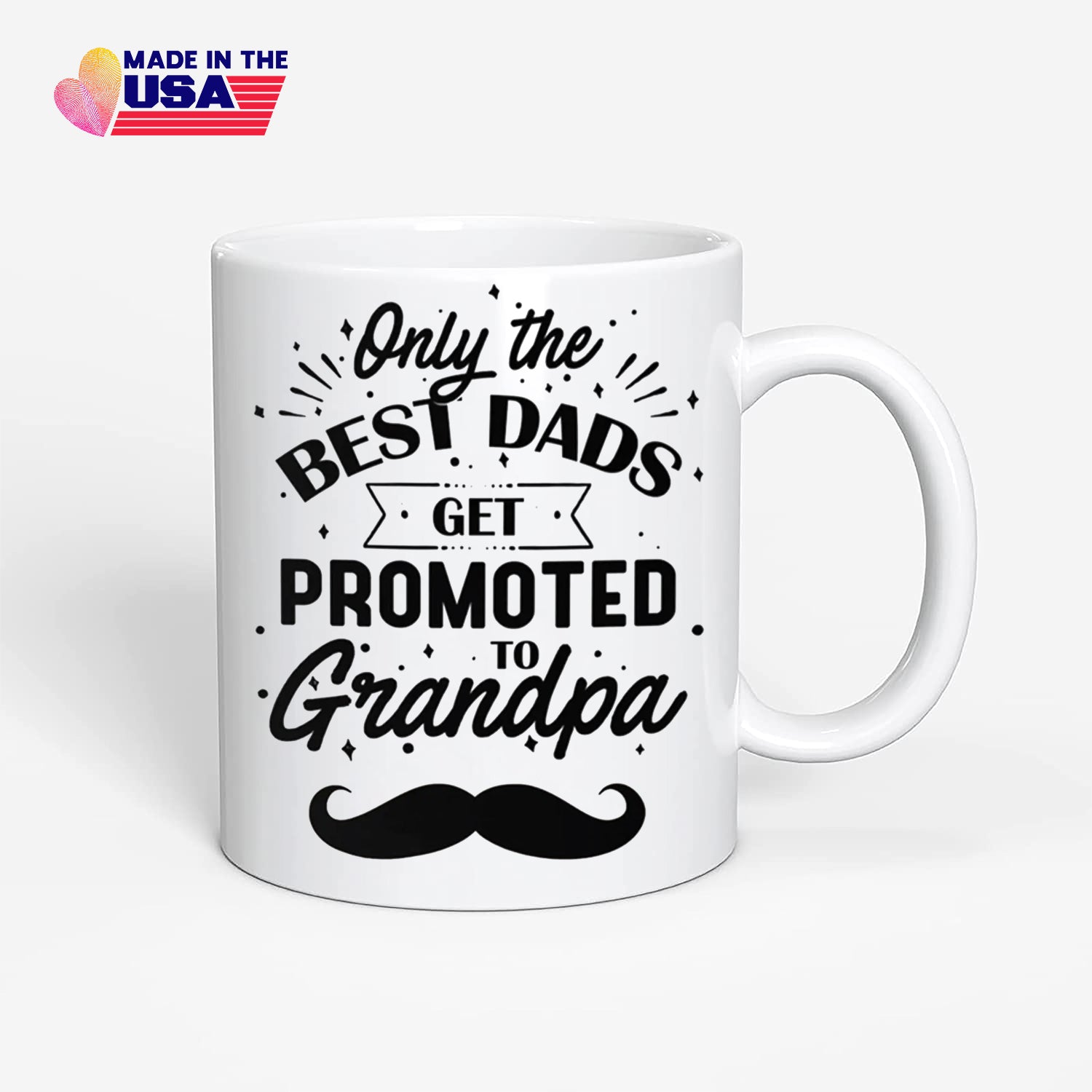 Only The Best Dads Get Promoted To Grandpa Coffee Mug, Best Grandpa Gift from grandson, granddauter