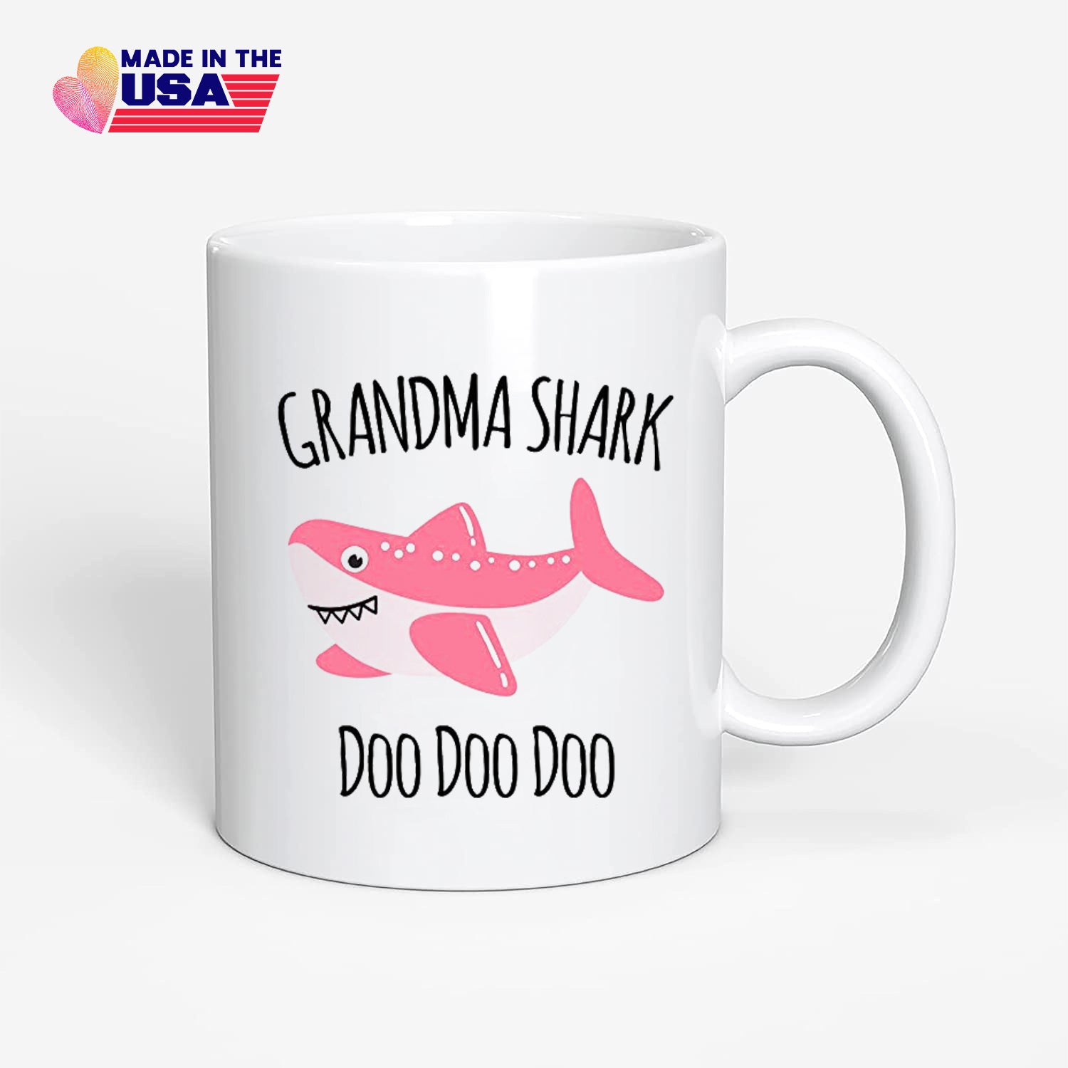 Grandma Shark Coffee Mug, Grandpa Shark Coffee Mug, gift for grandparents for grandson and granddaughter