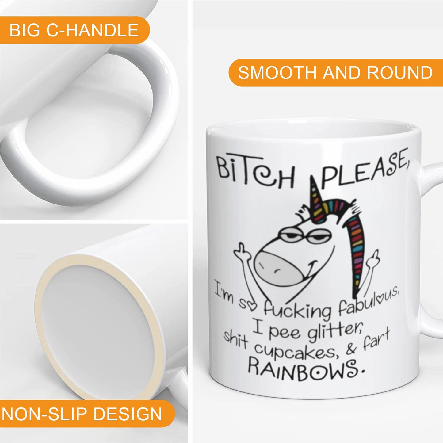 Unicorn Bitch Please I'm So Fabulous I Pee Glitter, funny mug, funny cups, dark humours