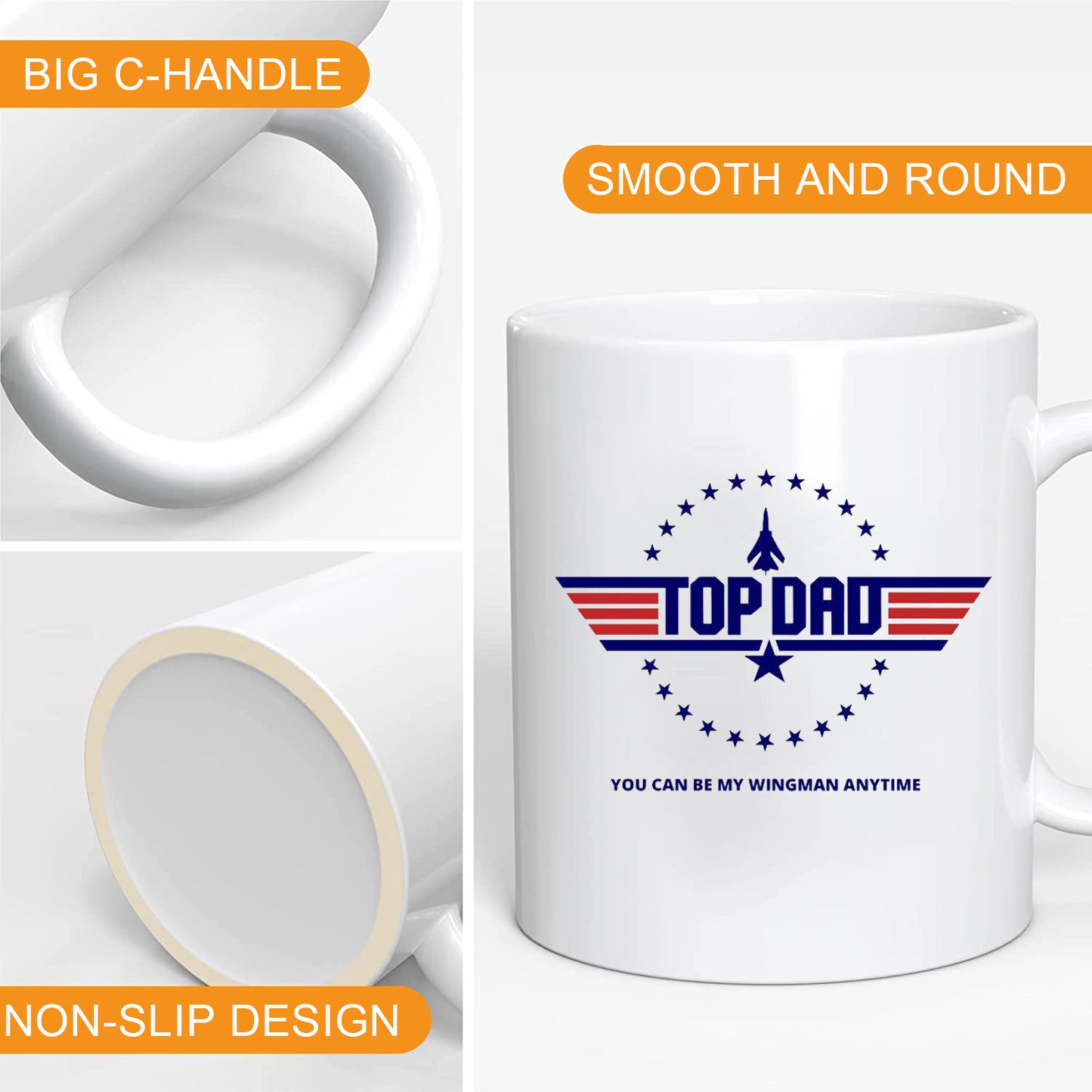 TOP DAD, you can be my wingman anytime, National Aviation Day‘s gift, Pilot Mug, Gift For Pilot & Dad Funny Pilot Gift, Pilot Presents, Aviation Gift, Private Pilot