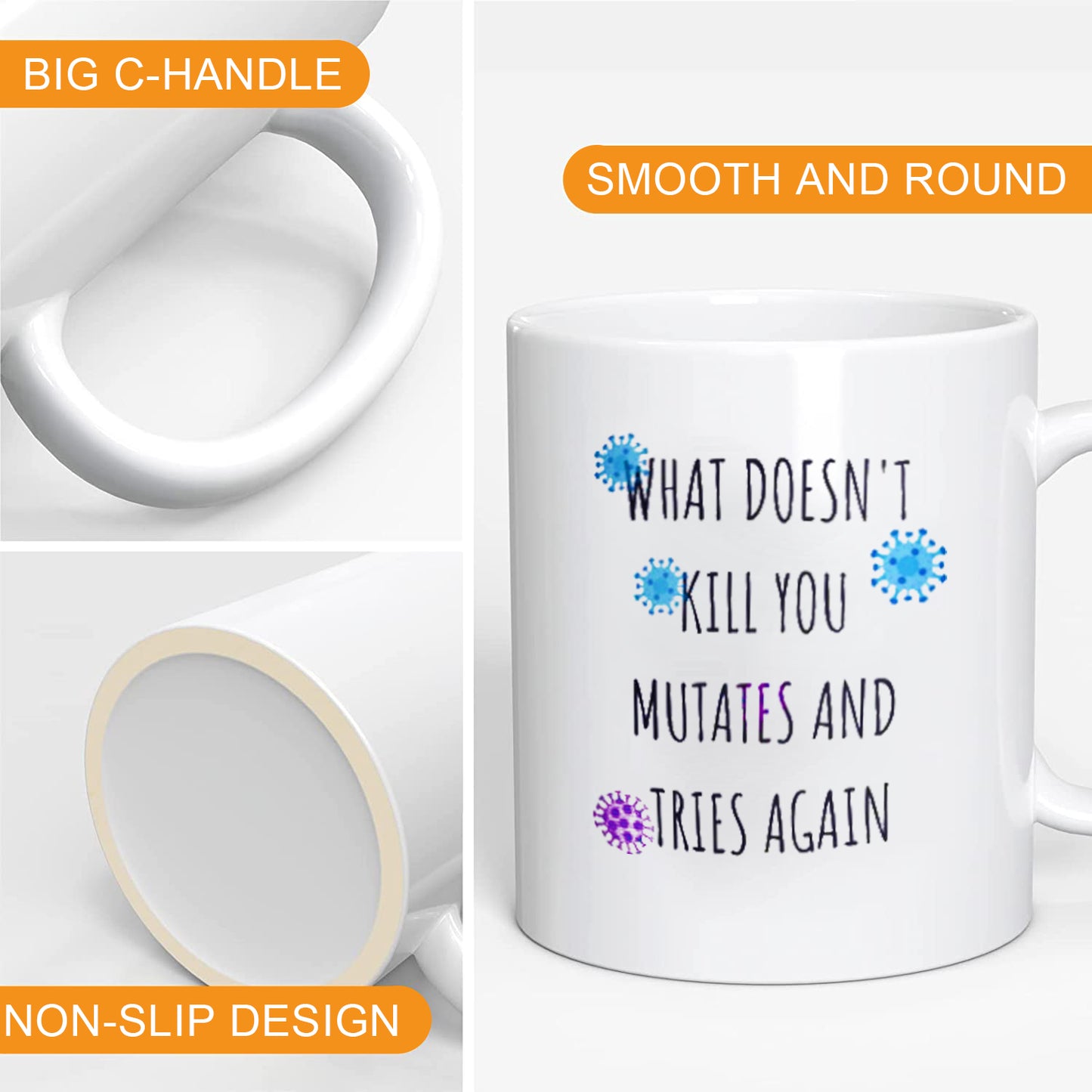 What Doesn’t Kill You Mutates And Tries Again Mug, Funny Mug, Funny Covid Coffee Mug, Pandemic Mug, Dark Humor