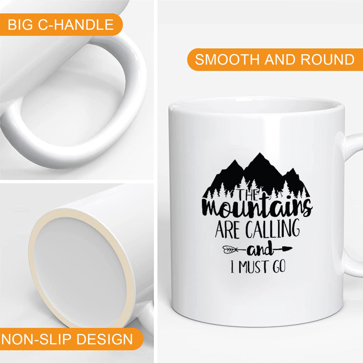 Pagma print cup mountains, hiking gift funny, coffee cup mountaineering saying, coffee mug for hikers & mountaineers, mountains mug