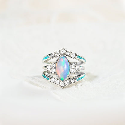 Sterling Silver Black Opal Lagoon Ring