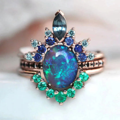 Sterling Silver Black Opal Lagoon Ring