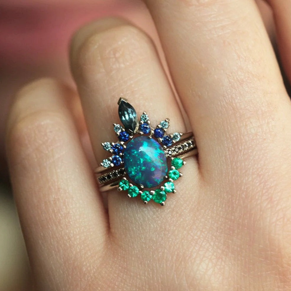 Sterling Silver Natural Opal Ring