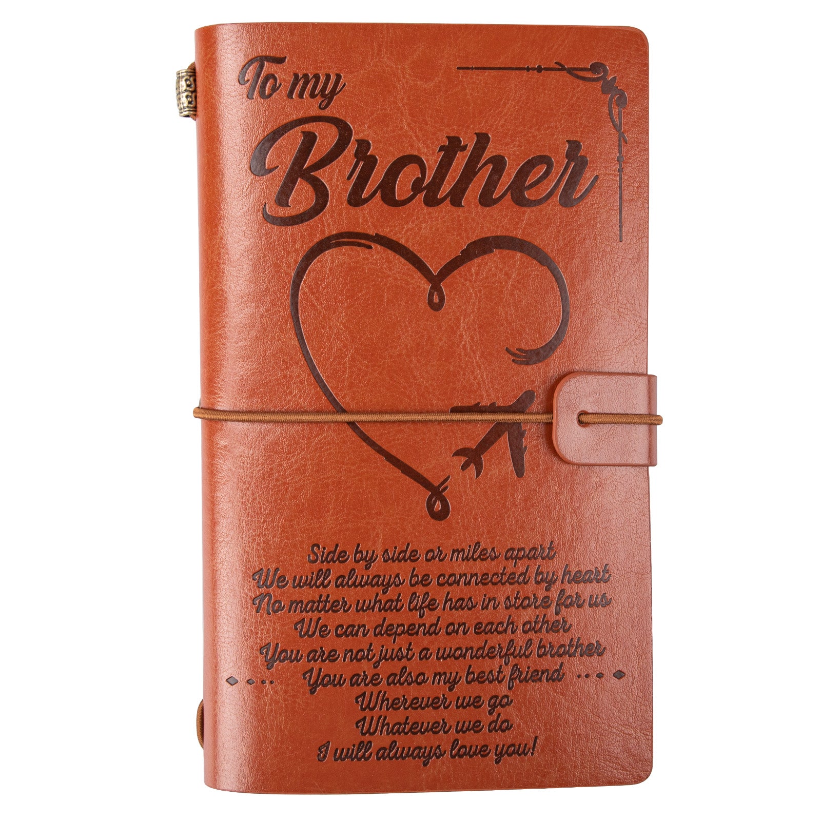 Birthday Gift for Brother to My Brother Leather Journal, 140 Page Refillable Journal Notebooks, Anniversary Christmas Back to School Graduation Gift for Brother from Sister Brother