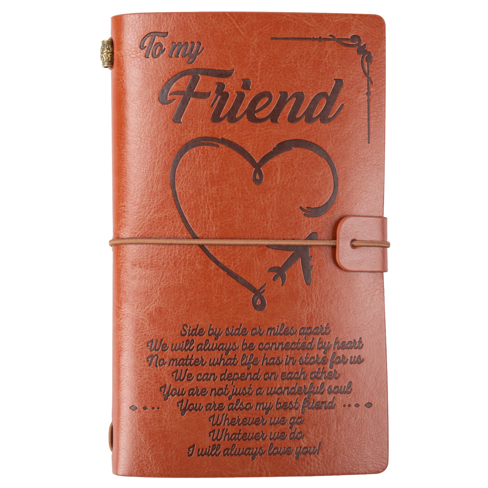 Birthday Gift for Friend to My Friend Leather Journal, 140 Page Refillable Journal Notebooks, Friendship Anniversary Christmas Back to School Graduation Gift for Friend Women