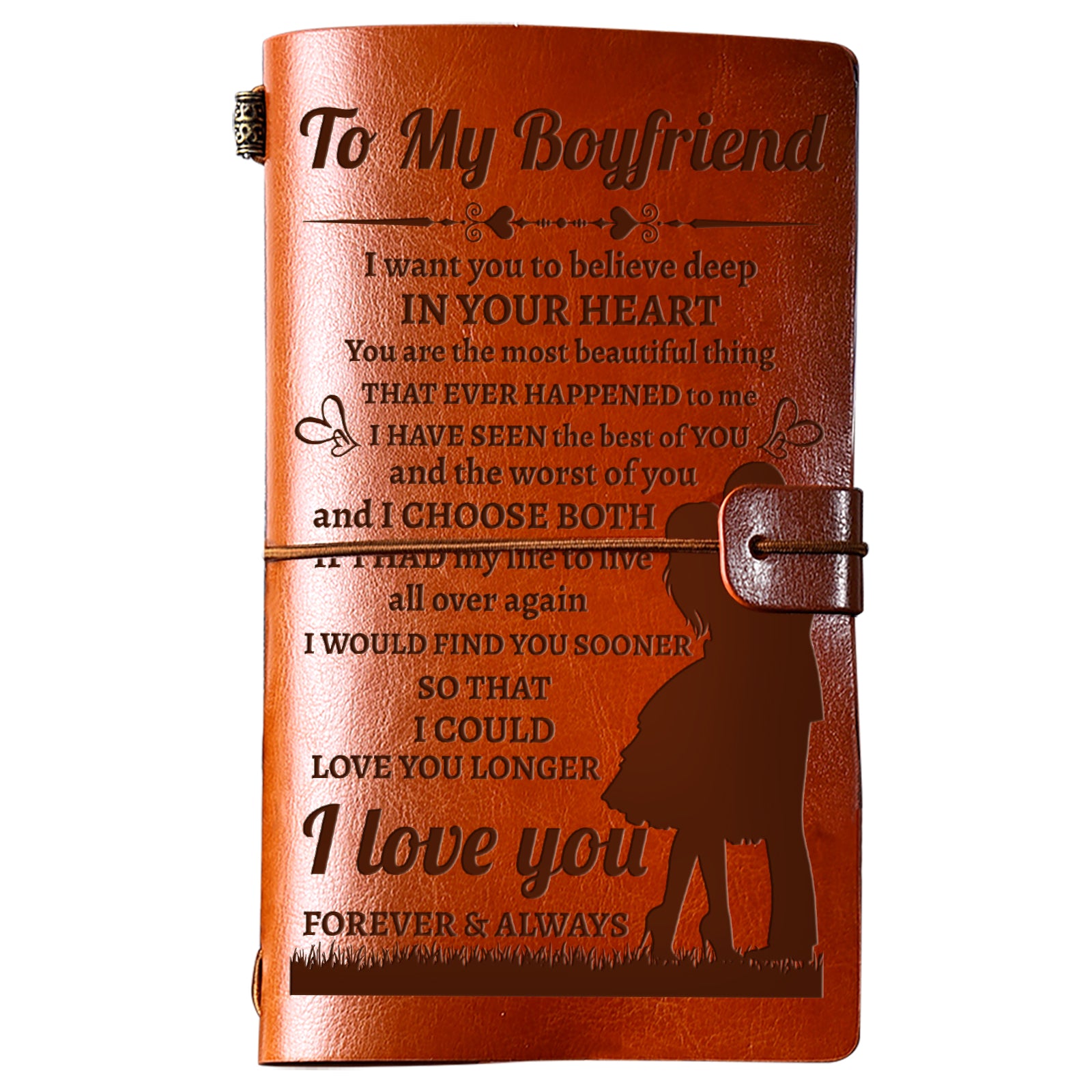 Boyfriend Gifts from Girlfriend to My Boyfriend Writing Journal Notebook I Love You Travel Leather Journal Embossed Diary Birthday Anniversary Graduation Xmas Gift