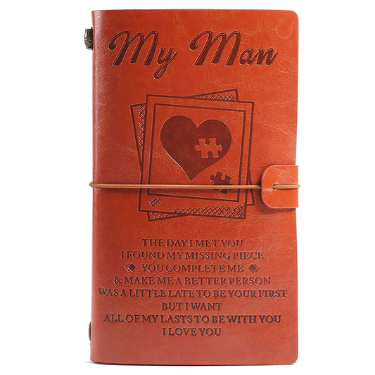 To my man Leather notebook Valentines Day Gifts -140 Pages Travel Notebook Vintage lettering leather notebook Travel Diary Journal Sketch BookHandmade notebook Thanksgiving, Christmas, graduation, birthday gifts