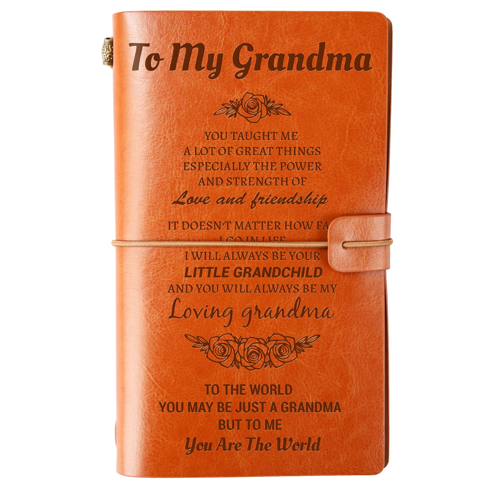 To My Grandma Leather Journal Pu Leather Journal Notebook Sketchbook Diary Refillable Writing Personalized Leather Notebook The Best Gift for Grandma Suitable for Birthday Christmas Gift