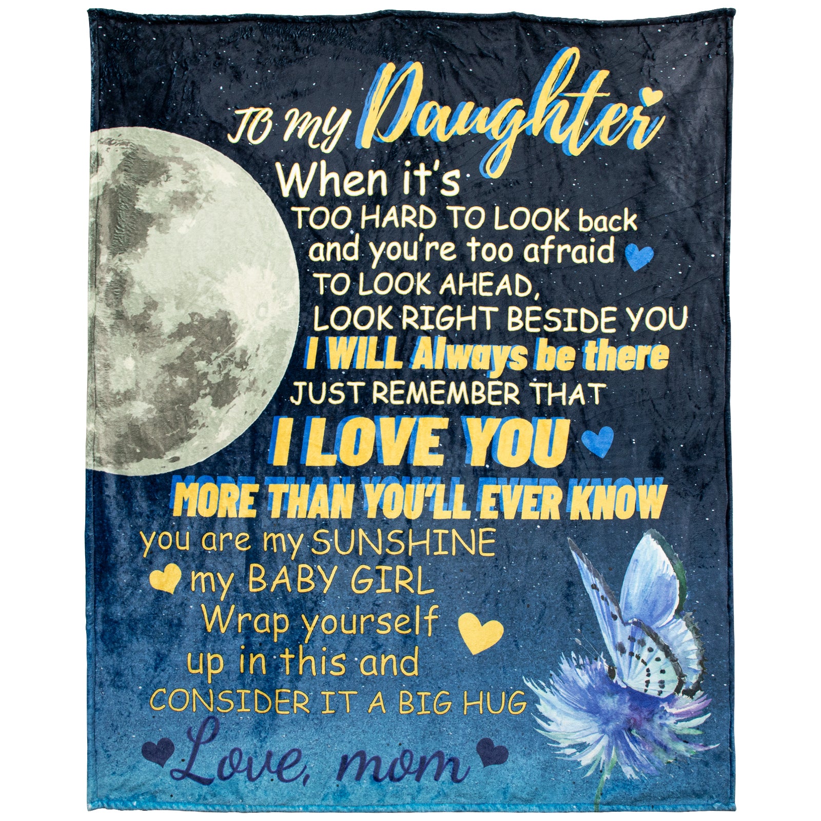 To my daughter I love you-Warm Flannel Blanket,Gift for daughter birthday from mom