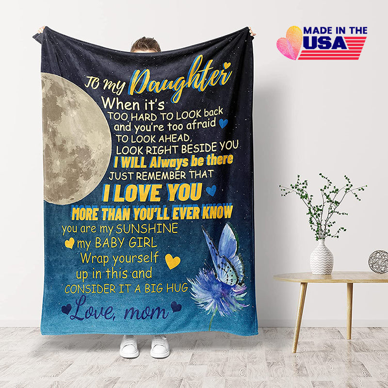 To my daughter I love you-Warm Flannel Blanket,Gift for daughter birthday from mom