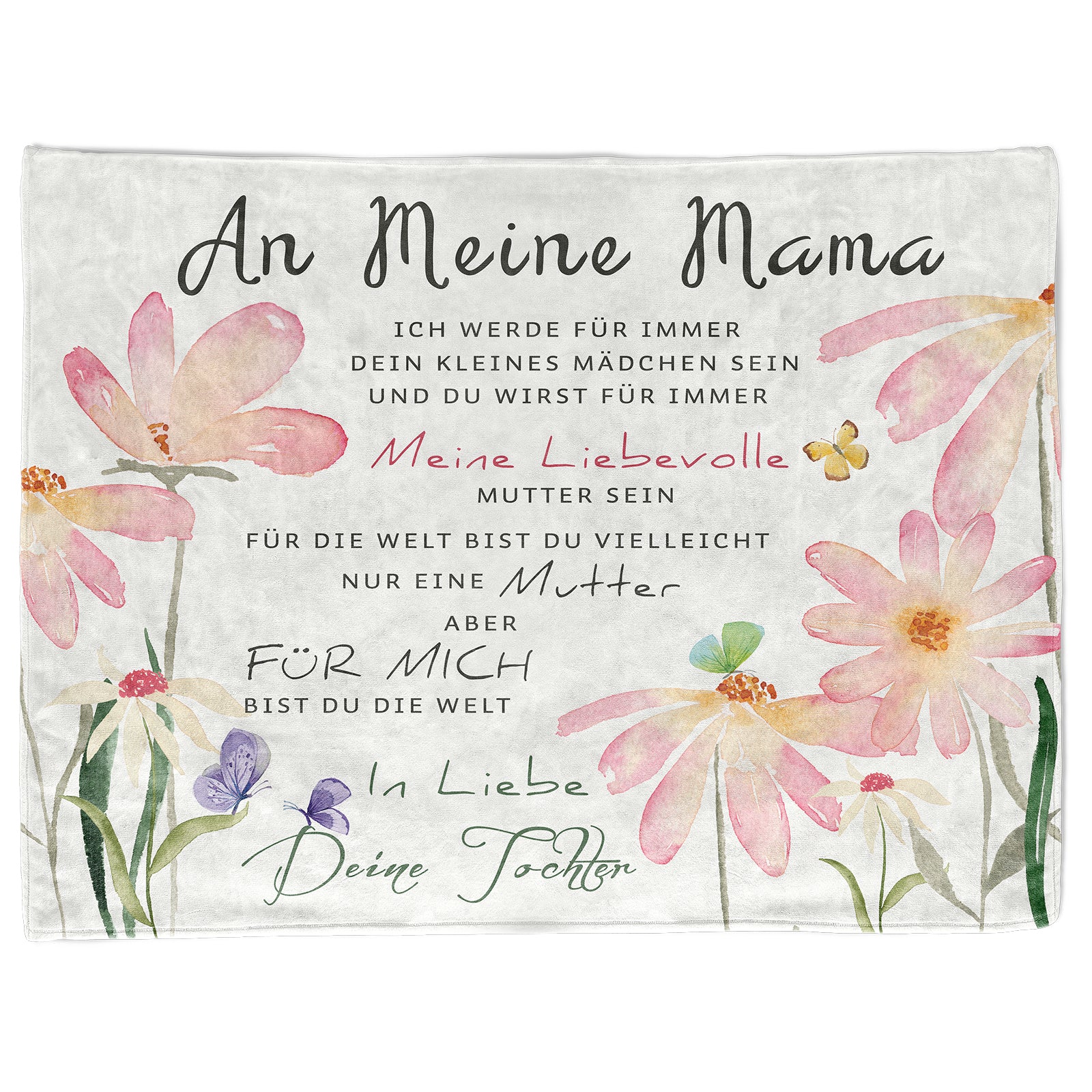 An Meine Mama-Blanket Gift For Mam,Soft Flannel Blanket Gift for Mather's Day Birthday From Son Daughter