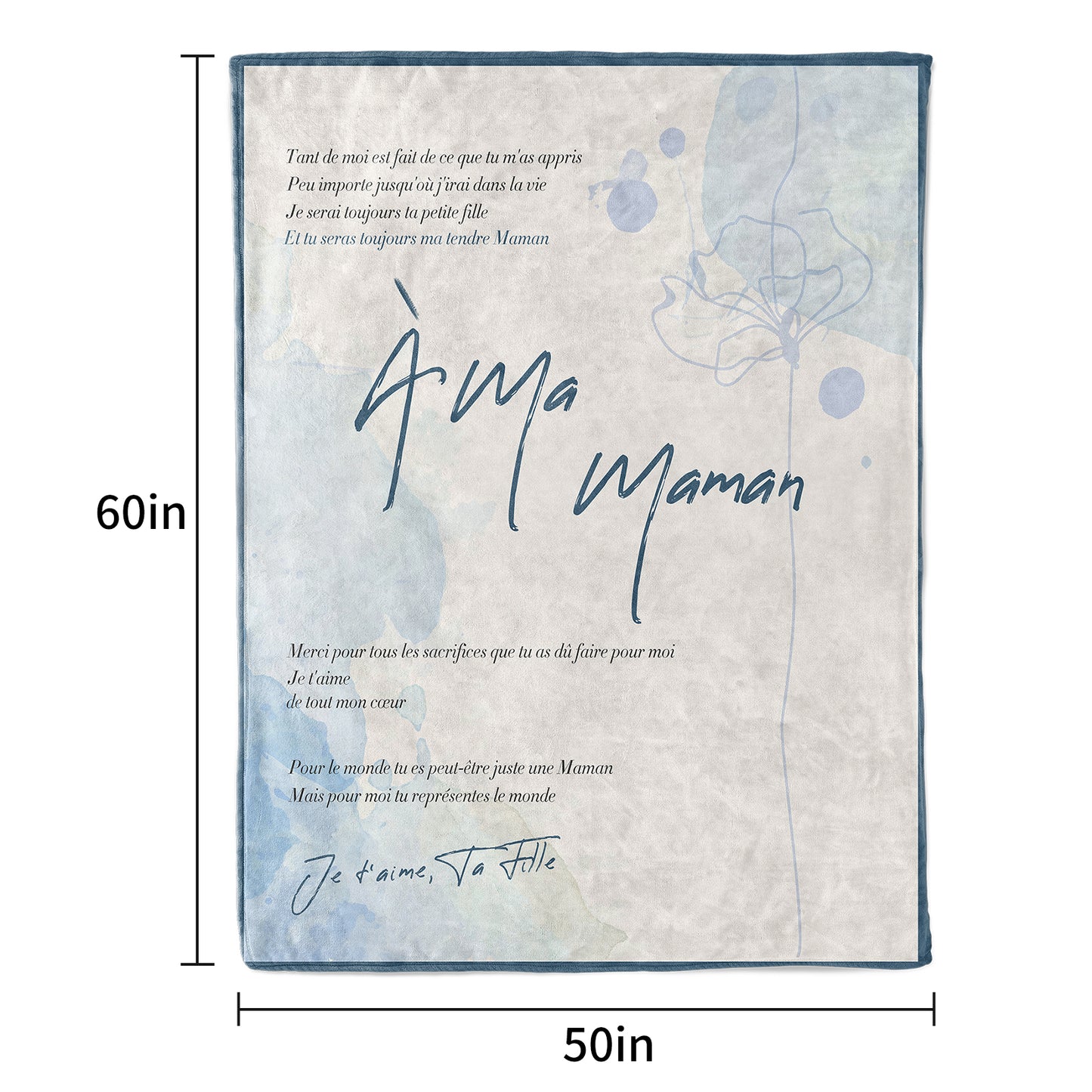 A ma maman-Blanket Gift For Mam,Soft Flannel Blanket Gift for Mather's Day Birthday From Son Daughter