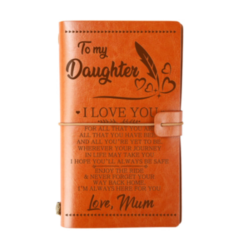 Birthday Gifts for Daughter - to My Daughter Leather Journal - 140 Pages Travel Diary Journal Sketch Book Back to School Christmas Gifts for Girls