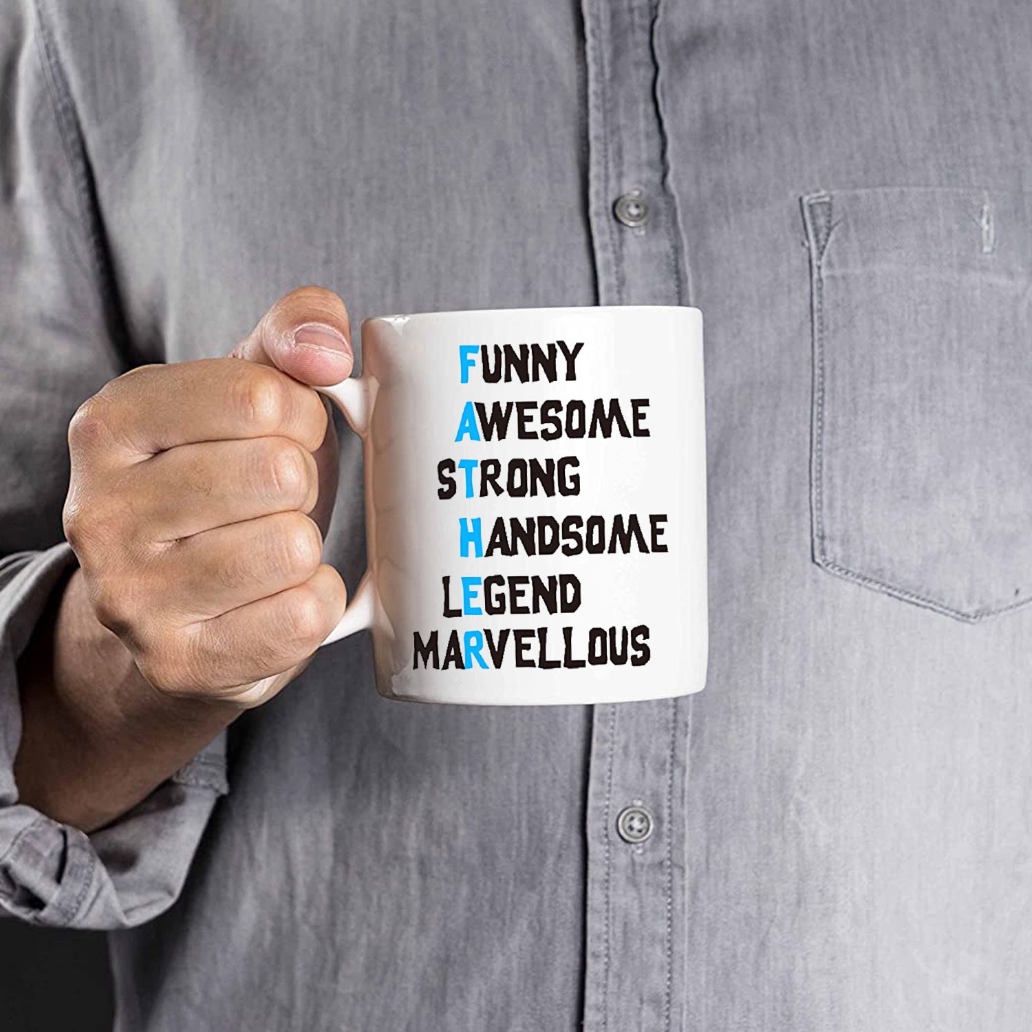 Funny, awesome, strong, handsome, legend , marvellous, coffee mug-Gift for Father Men Him Novelty Ceramic mug