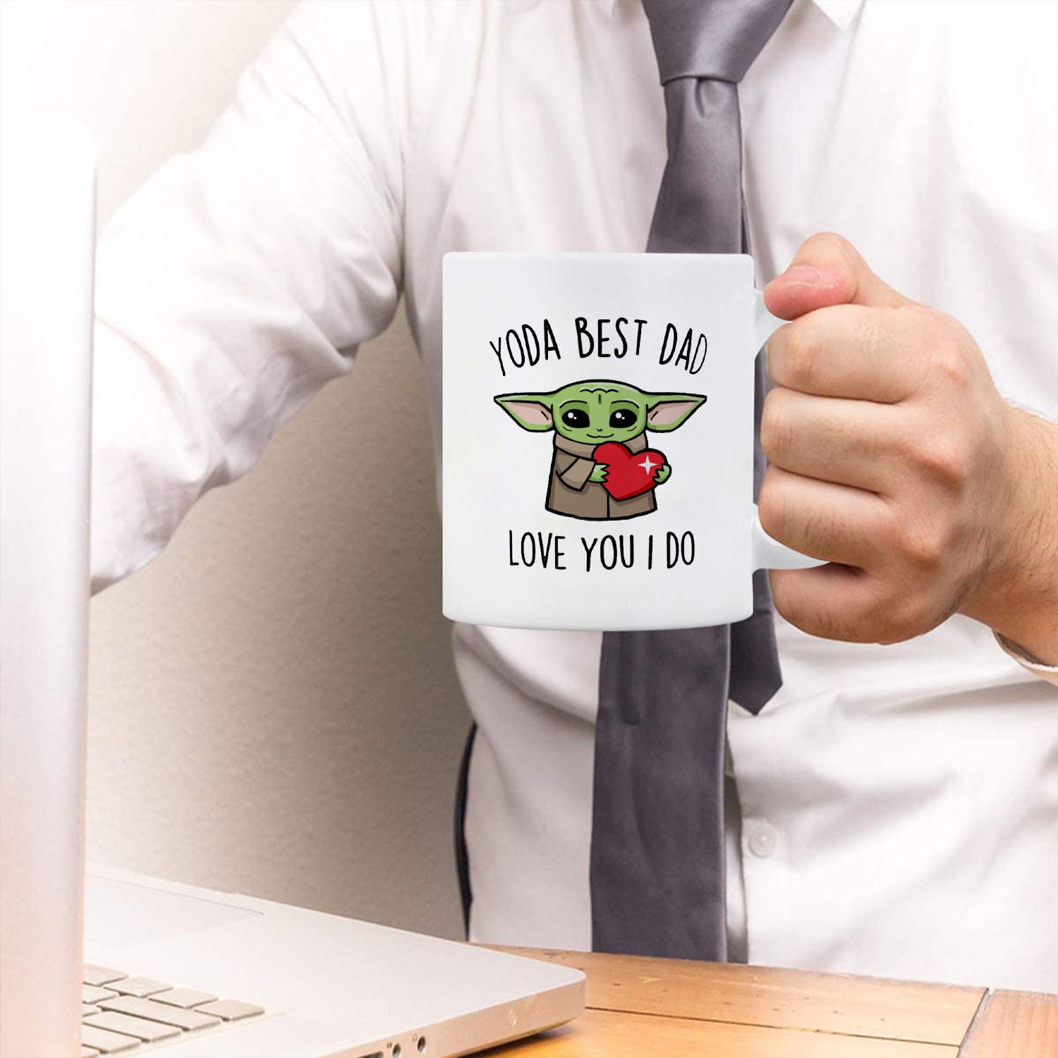 Yuda best dad love you I do, Family coffee mug, Gift for dad birthday from son daughter, Baby Yoda Mug