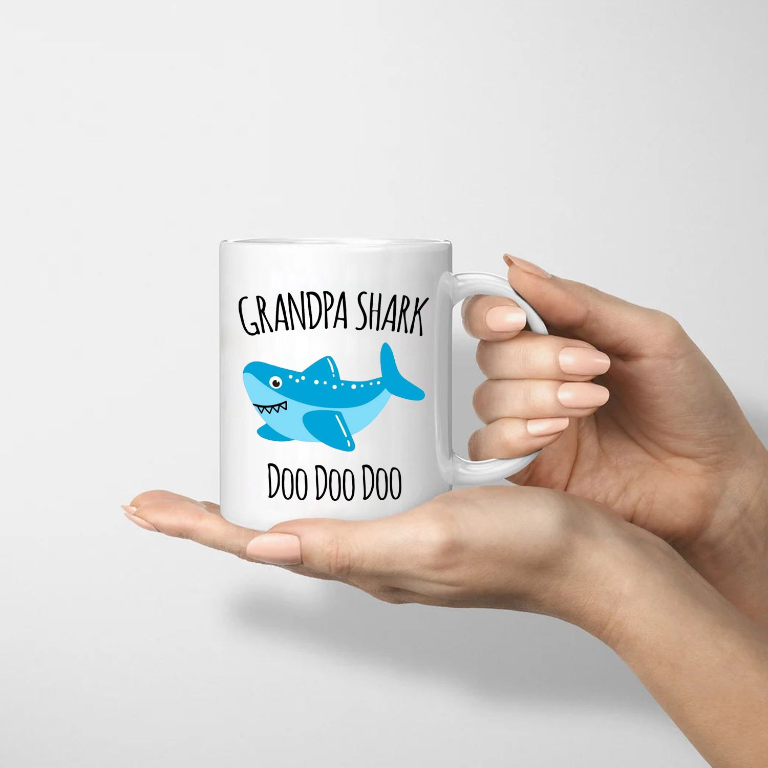 Grandpa Shark Mug, Gift For Grandpa, Funny coffee mug, Birthday Gift From Grandkids