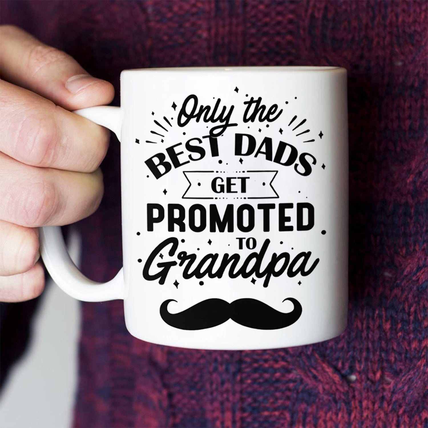 Only The Best Dads Get Promoted To Grandpa Coffee Mug, Best Grandpa Gift from grandson, granddauter