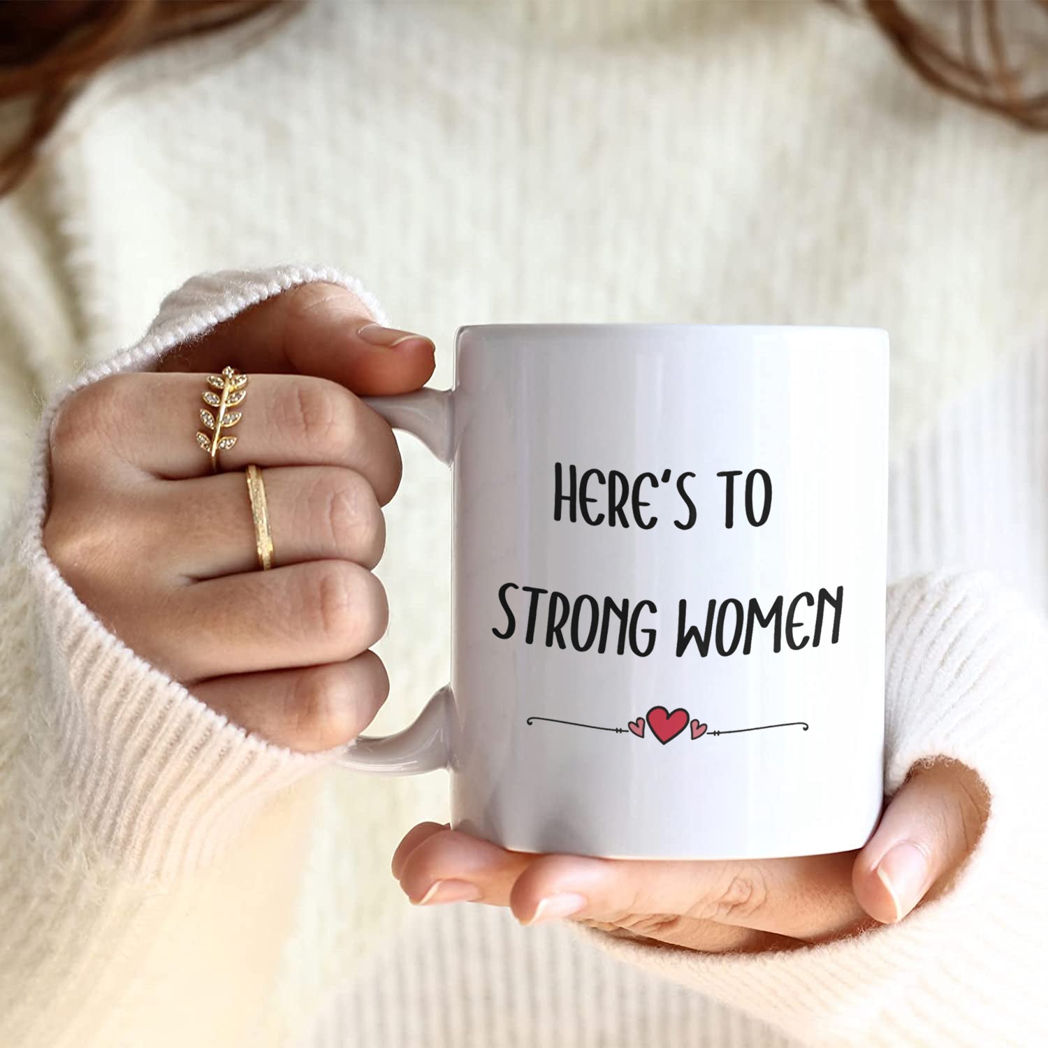 Here's to strong women coffee Mug, Women's Equality Day Gift for you sister, Feminist coffee mug