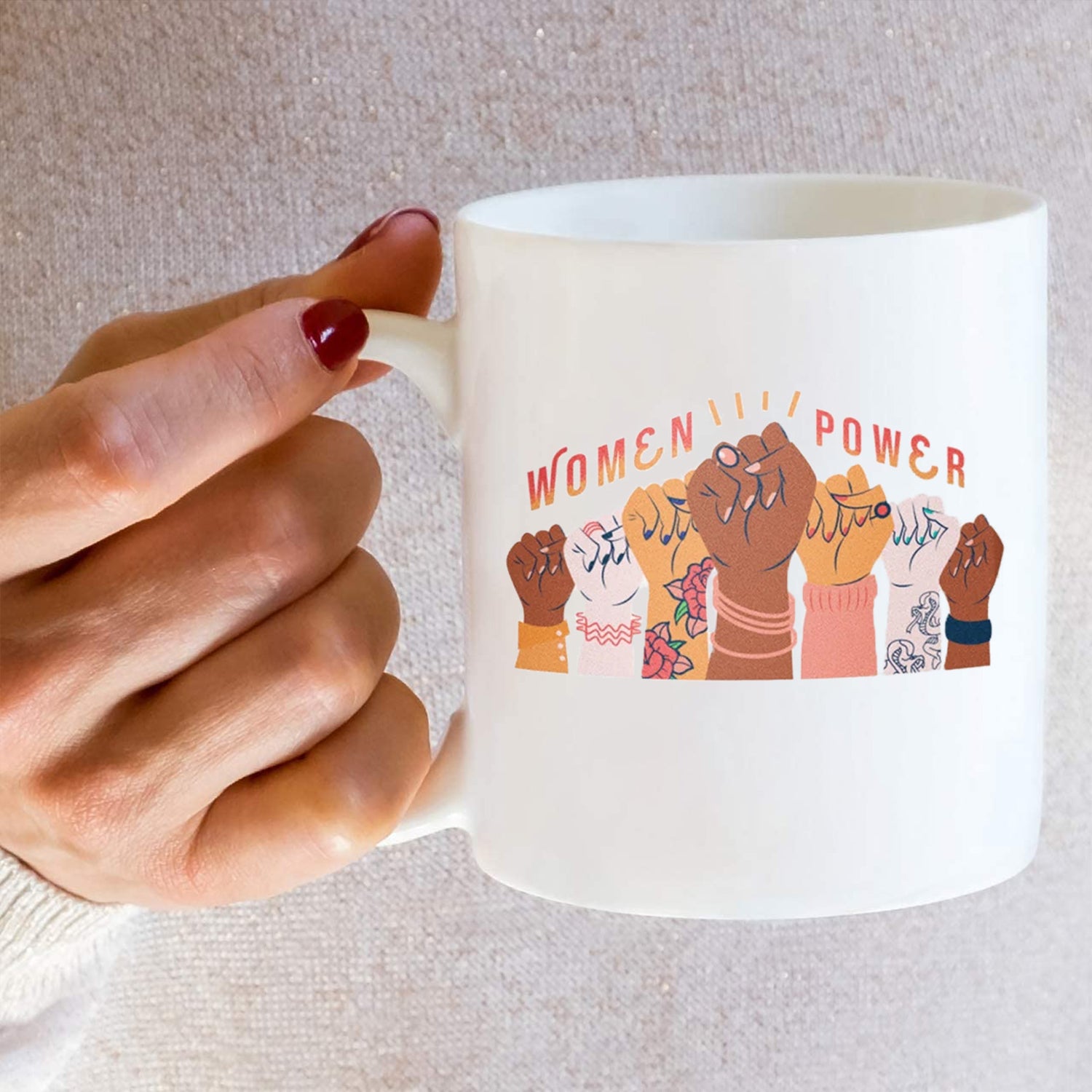 Women Power Mug, Funny Coffee Mug, Women's Equality Day Gift for you sister,Feminist coffee mug