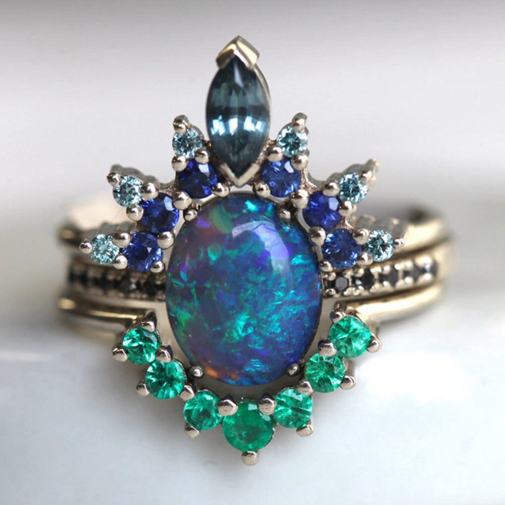 Sterling Silver Natural Opal Ring