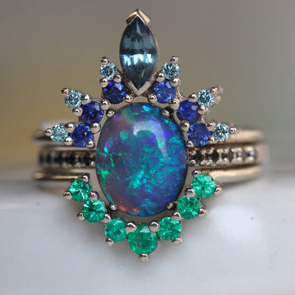 Sterling Silver Black Opal Lagoon Ring