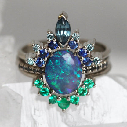 Sterling Silver Black Opal Lagoon Ring