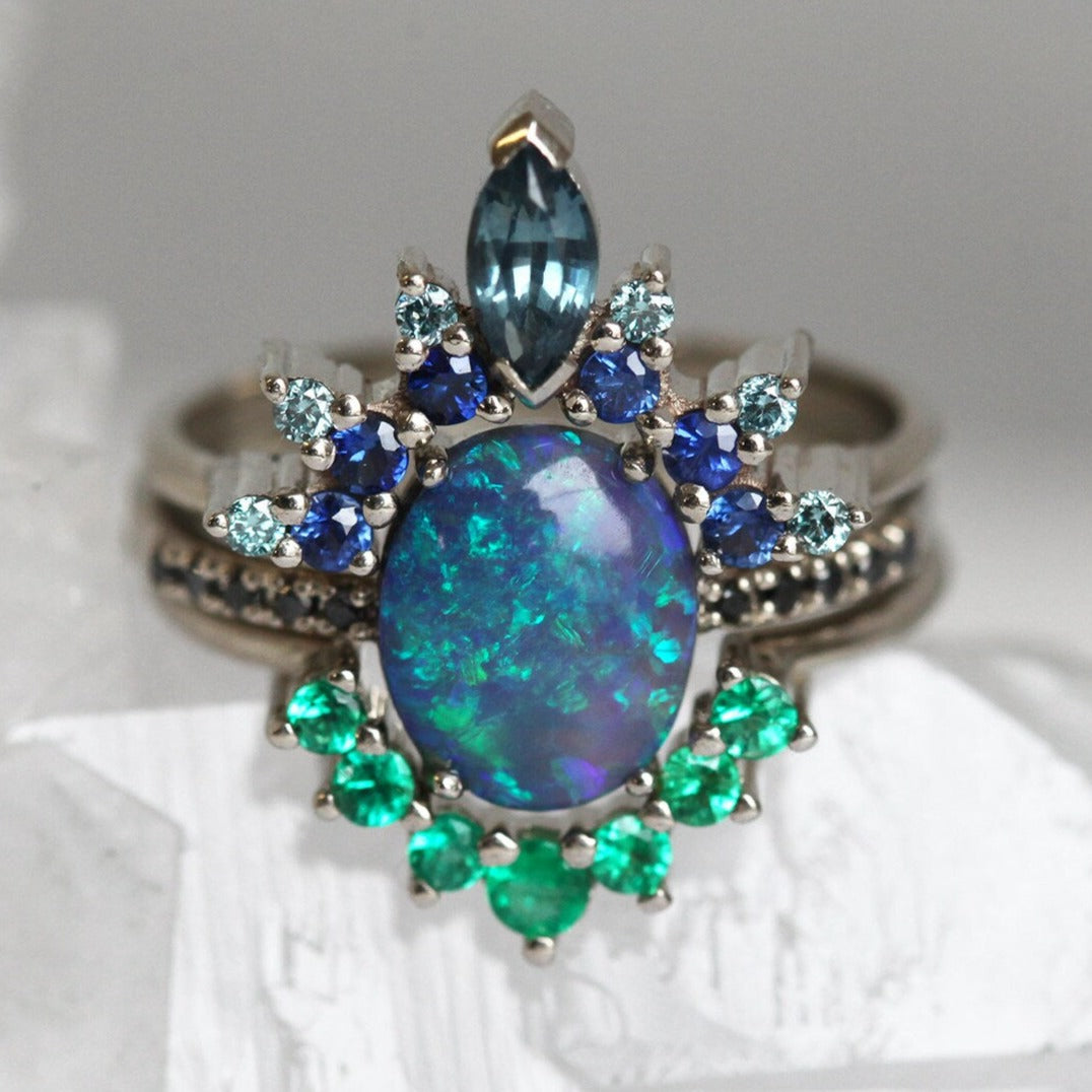 Sterling Silver Natural Opal Ring
