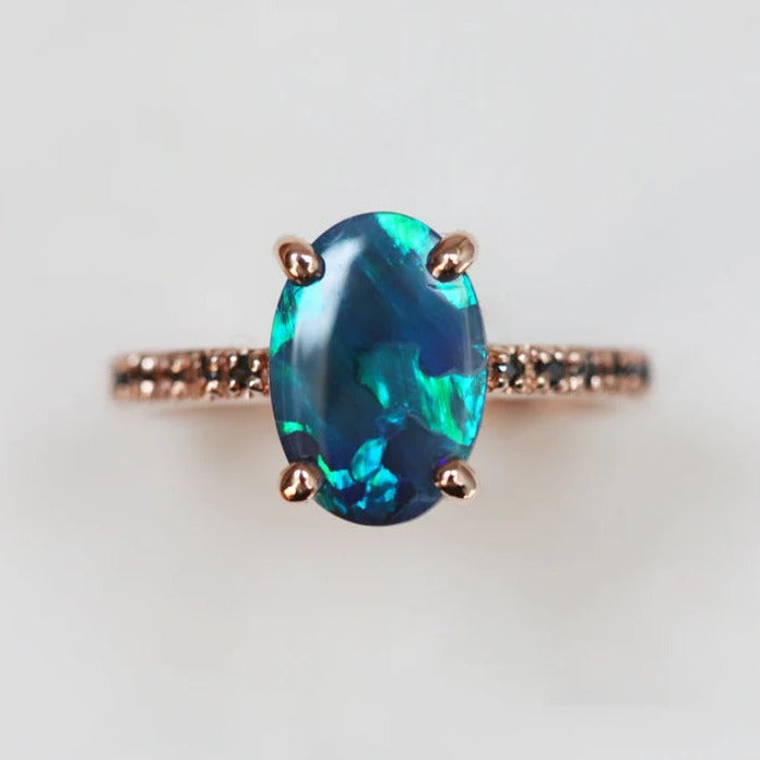 Sterling Silver Natural Opal Ring